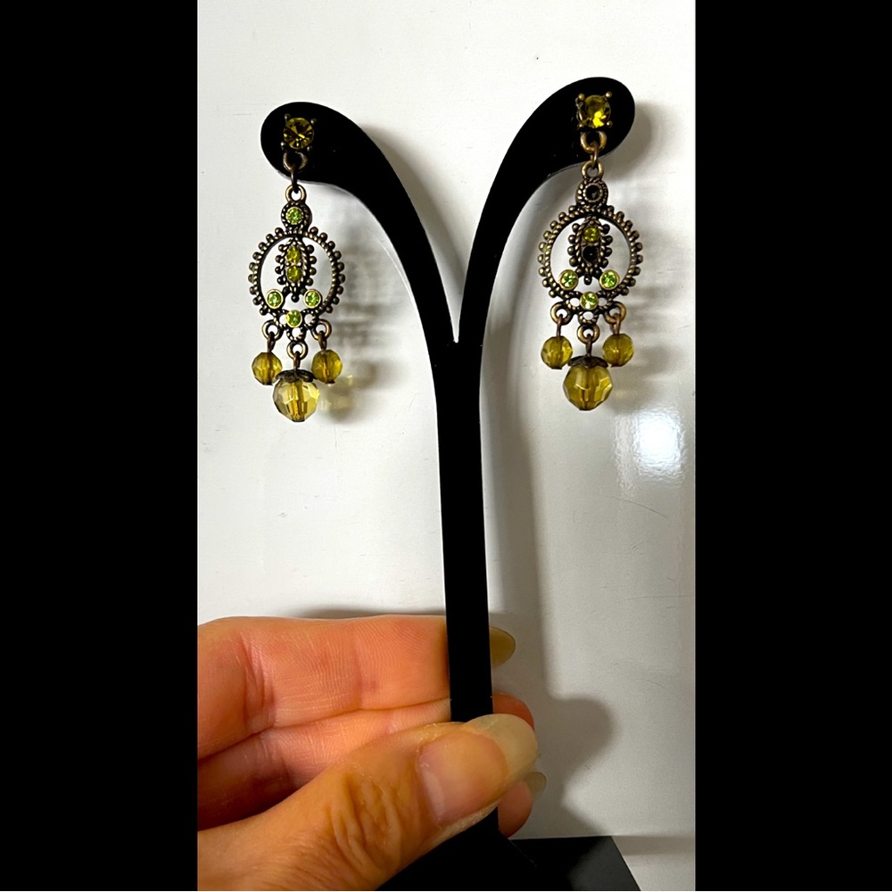 Green Gemstone Earrings - Gorgeous!